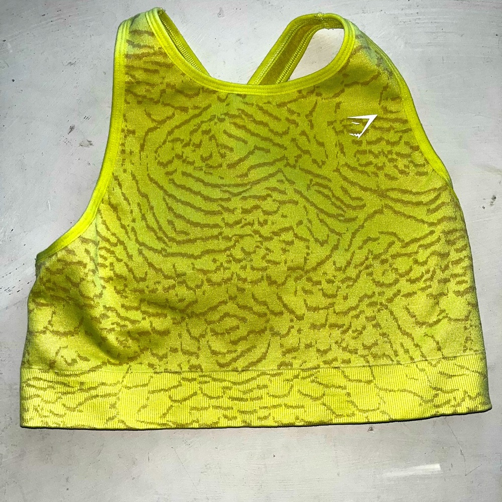 Yellow gymshark sports bra adapt collection